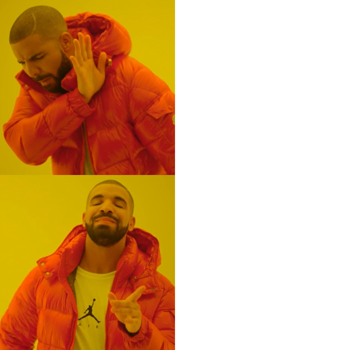 Drake Hotline Bling meme about Norms