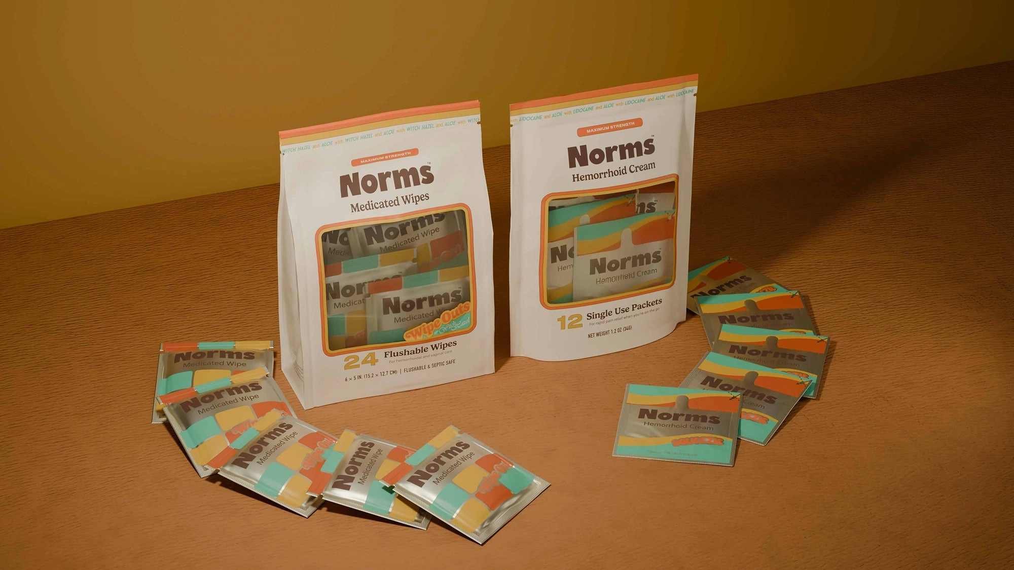 Norms multiple choice answer sheets on a brown surface