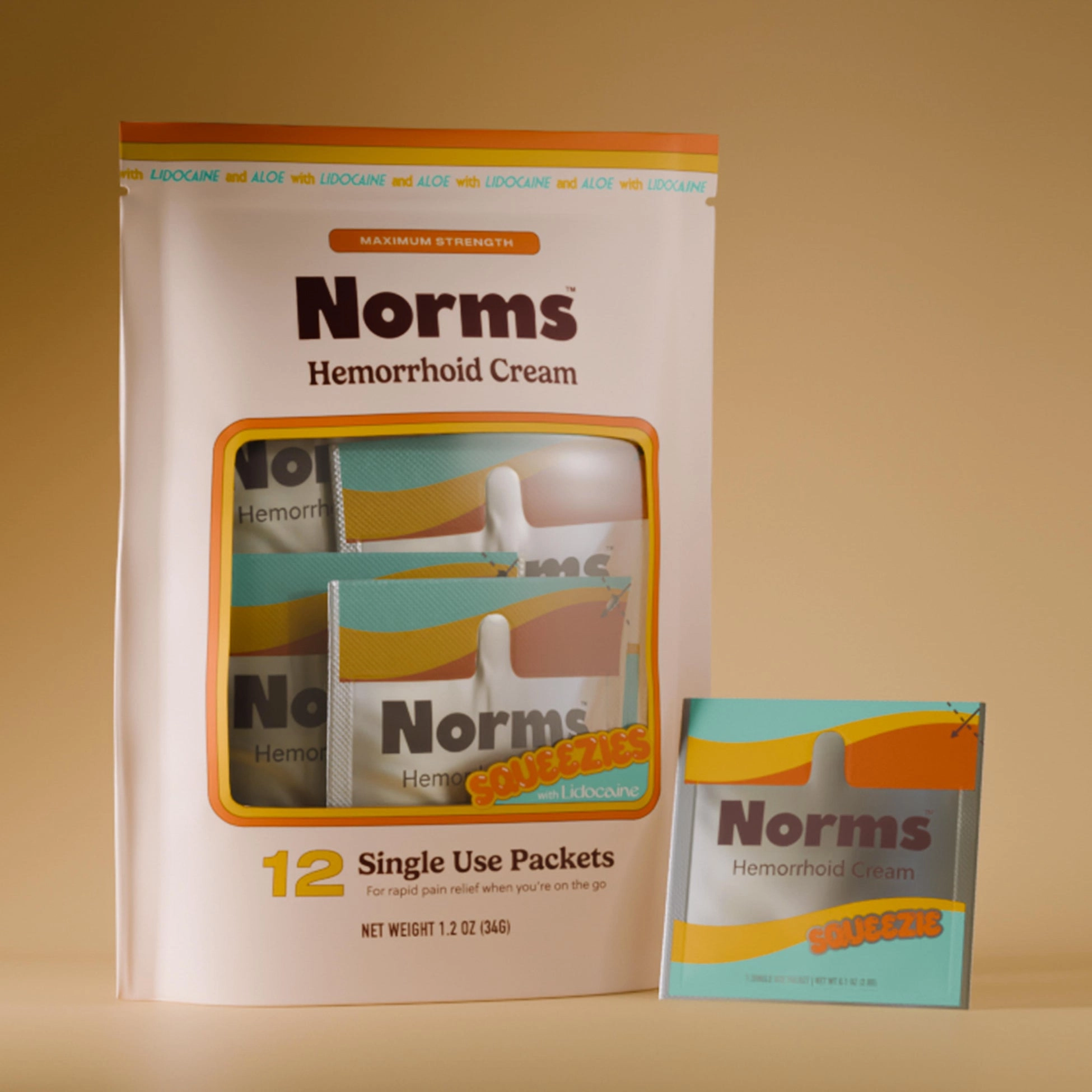 Bag of portable hemorrhoid cream for travel
