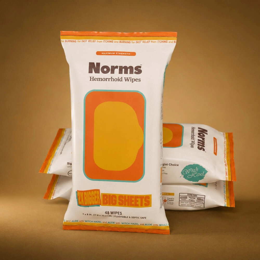 Big Sheets Hemorrhoid Wipes - 48ct (Pack of 3), front of the pouches